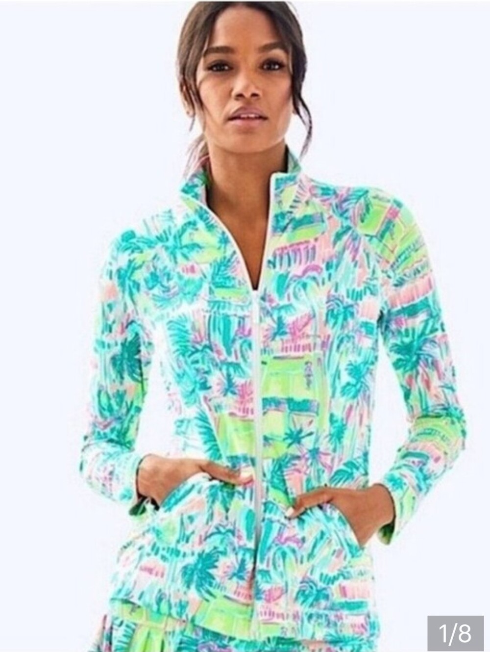 Lilly Pulitzer Hadlee Luxletic Zip Jacket In Multi Perfect Match